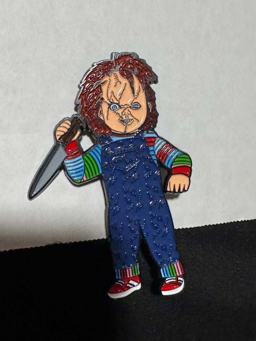 Bioworld Child's Play Chucky with Knife Enamel Lapel Pin Horror Halloween